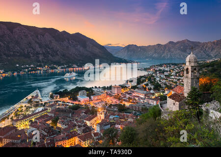 Kotor town in the Bay of Kotor, Montenegro Stock Photo
