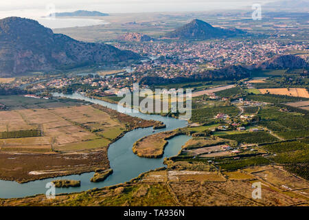 Dalyan, aerial, Mugla, Turkey Stock Photo