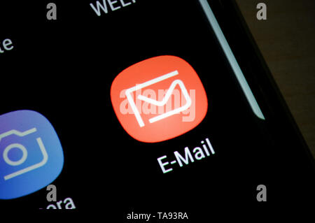 Smartphone, display, ext., e-mail, Display, App, E-Mail Stock Photo - Alamy