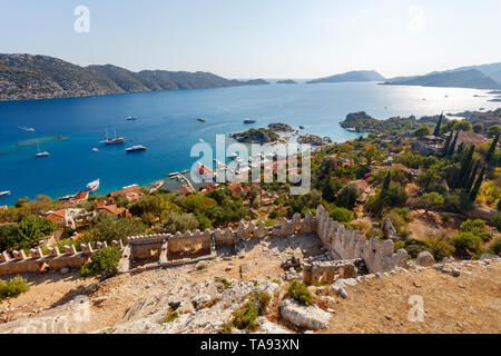 View from the fortress in Kalekoy, Kekova, Antalya, Turkey Stock Photo