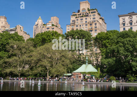 Conservatory Water in Central Park, New York City, USA Stock Photo