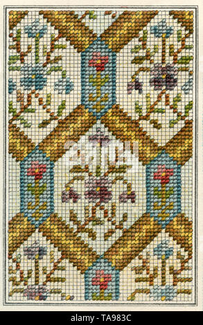 embroidery pattern ,  (needlework book Stock Photo