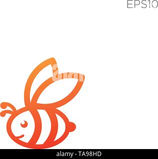 bee logo or icon vector isolated symbol element - vector Stock Vector