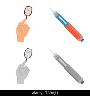 Vector illustration of diet and treatment  logo. Set of diet and medicine stock vector illustration. Stock Vector