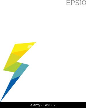 thunder logo design geometric style vector icon isolated - vector Stock Vector