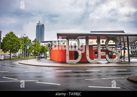JENA, GERMANY - CIRCA APRIL, 2019: TThe Bus station of Jena in Thuringia, Germany Stock Photo