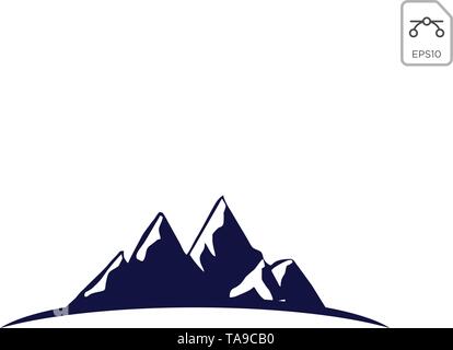 simple mountain rock logo monogram vector illustration - icon isolated Stock Vector