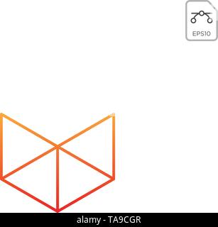 head fox geometric logo design vector icon element isolated Stock Vector