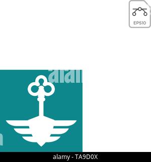 key wings logo design vector icon element isolated Stock Vector