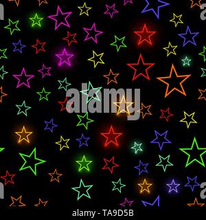 Colored Star Texture. Colorful Starry Background. Stars Pattern Stock Vector