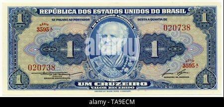 REPUBLICA DOS ESTATOS UNIDOS DO BRASIL UM CRUZEIRO 1954 PAPER CURRENCY