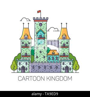 Background landscape for fairytale.Princess castle Stock Vector