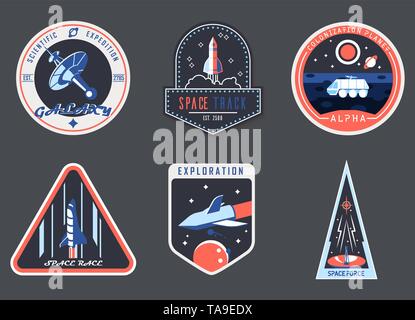 Astronaut chevron or spaceman suit patch,cosmonaut Stock Vector