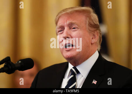 Washington, USA. 22nd May, 2019. U.S. President Donald Trump speaks during the Public Safety Officer Medal of Valor presenting ceremony at the White House in Washington, DC, the United States, on May 22, 2019. Credit: Ting Shen/Xinhua/Alamy Live News Stock Photo