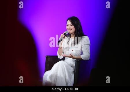 Cannes, France. 22nd May, 2019. Chinese actress Zhang Ziyi attends the masterclass at the 72nd Cannes Film Festival in Cannes, France, May 22, 2019. Zhang Ziyi was invited to talk about her career at this year's masterclass together with American actor Sylvester Stallone, French actor Alain Delon and Danish director Nicolas Winding Refn. The 72nd Cannes Film Festival is held from May 14 to 25. Credit: Zhang Cheng/Xinhua/Alamy Live News Stock Photo