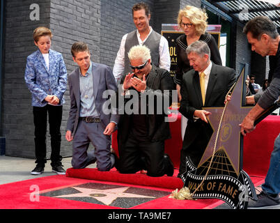 Los Angeles, USA. 22nd May, 2019. Restaurateur Guy Fieri attends his Hollywood Walk of Fame Star Ceremony in Los Angeles, the United States, May 22, 2019. Credit: Zhao Hanrong/Xinhua/Alamy Live News Stock Photo