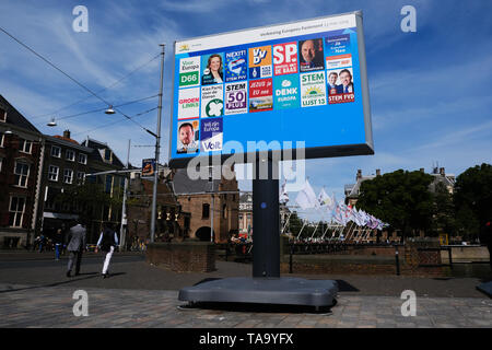 The Hague, Netherlands. 23rd May, 2019. An electoral poster board for for the European elections in The Hague, Netherlands on May 23, 2019 Credit: ALEXANDROS MICHAILIDIS/Alamy Live News Stock Photo
