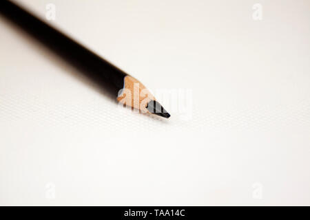 black pen tip on white background and pencil Stock Photo