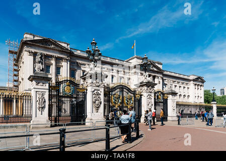 London, UK - May 14, 2019:  Buckingham Palace a sunny day at springtime Stock Photo