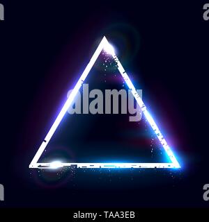 Illuminated collapsing triangle. Design element for banner, flyer, card, poster.  Stock Vector
