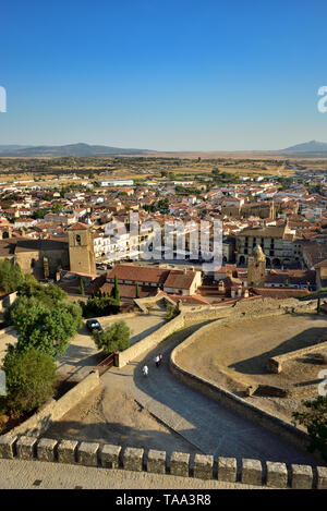 Trujillo, the Old Town and the Plaza Mayor in the evening. Spain Stock Photo