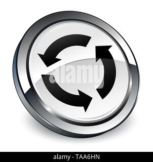 Refresh icon isolated on 3d orange round button abstract illustration ...