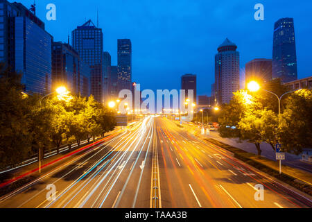 Beijing skyline at Chaoyang central business district in Beijing, China. Stock Photo