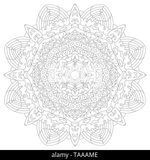 Decorative round ornaments. Unusual flower shape. Oriental vector, Anti-stress therapy patterns. Weave design elements. Stock Vector