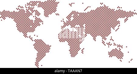 World map square dotted style, vector illustration isolated on white Stock Vector