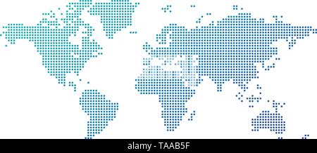 World map dotted style, vector illustration isolated on white Stock Vector