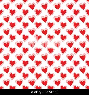 Seamless pattern of red heart figures on a white background for fabrics, wallpapers, tablecloths, prints and designs.The EPS file (vector) has a patte Stock Vector
