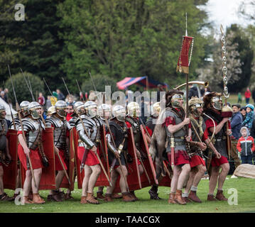 Ermine Street Guard show Imperial Roman Army at Wrest Park, England Stock Photo