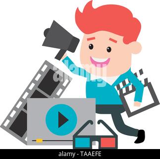 people film production Stock Vector