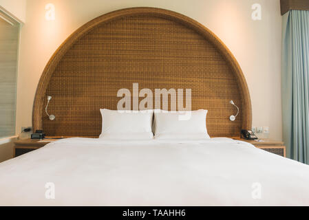 PHU QUOC, VIETNAM JUNE 28, 2017: Brightly and Fresh Bedroom Suite Stock Photo