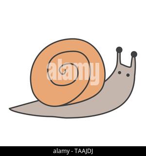 Funny snail cartoon icon. Vector illustration Stock Vector