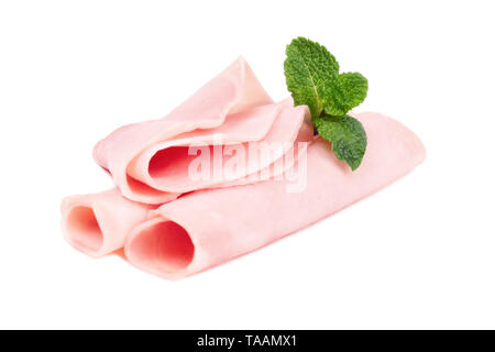 Sliced ham isolated Stock Photo