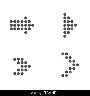 Dots Arrow icon set. Black dots arrows, direction cursor click elements Vector illustration Stock Vector