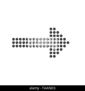 Dots Arrow icon. Black dots arrow, direction cursor click element Vector illustration Stock Vector