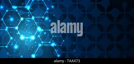 Abstract hexagon background. Technology poligonal design. Digital futuristic minimalism. Vector Stock Vector