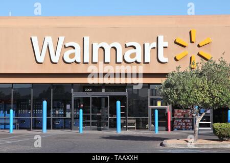 RIDGECREST, UNITED STATES - APRIL 13, 2014: Walmart store in Ridgecrest, California. Walmart is a retail corporation with 8,970 locations and revenue  Stock Photo
