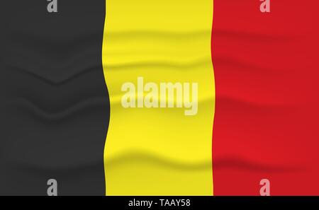 Belgium map and flag . Waving textile design . Dot world map background ...