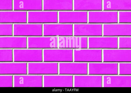 Brick wall background - new bricks wall pattern. Texture brick wall of pink color Stock Photo