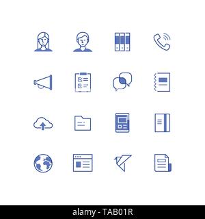 Business and office work - line design style icons set Stock Vector