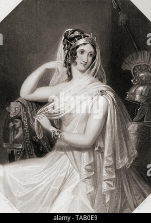 Helen.  Principal female character from Shakespeare's play Troilus and Cressida.  From Shakespeare Gallery, published c.1840. Stock Photo