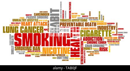 Smoking issues and concepts word cloud illustration. Word collage concept  Stock Photo