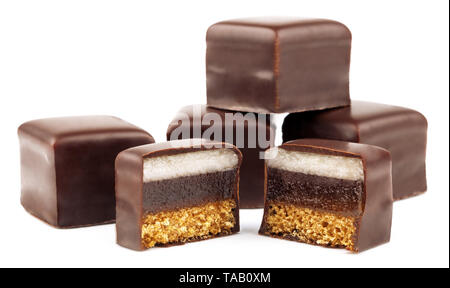 dominoes on white background (christmas food) Stock Photo