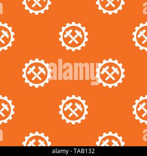 Gear pattern vector orange Stock Vector