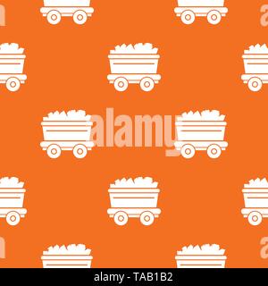 Mine cart pattern vector orange Stock Vector