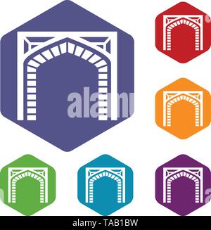 Gate icons vector hexahedron Stock Vector