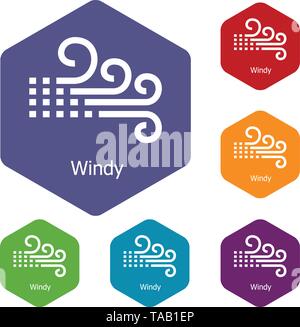 Windy icons vector hexahedron Stock Vector